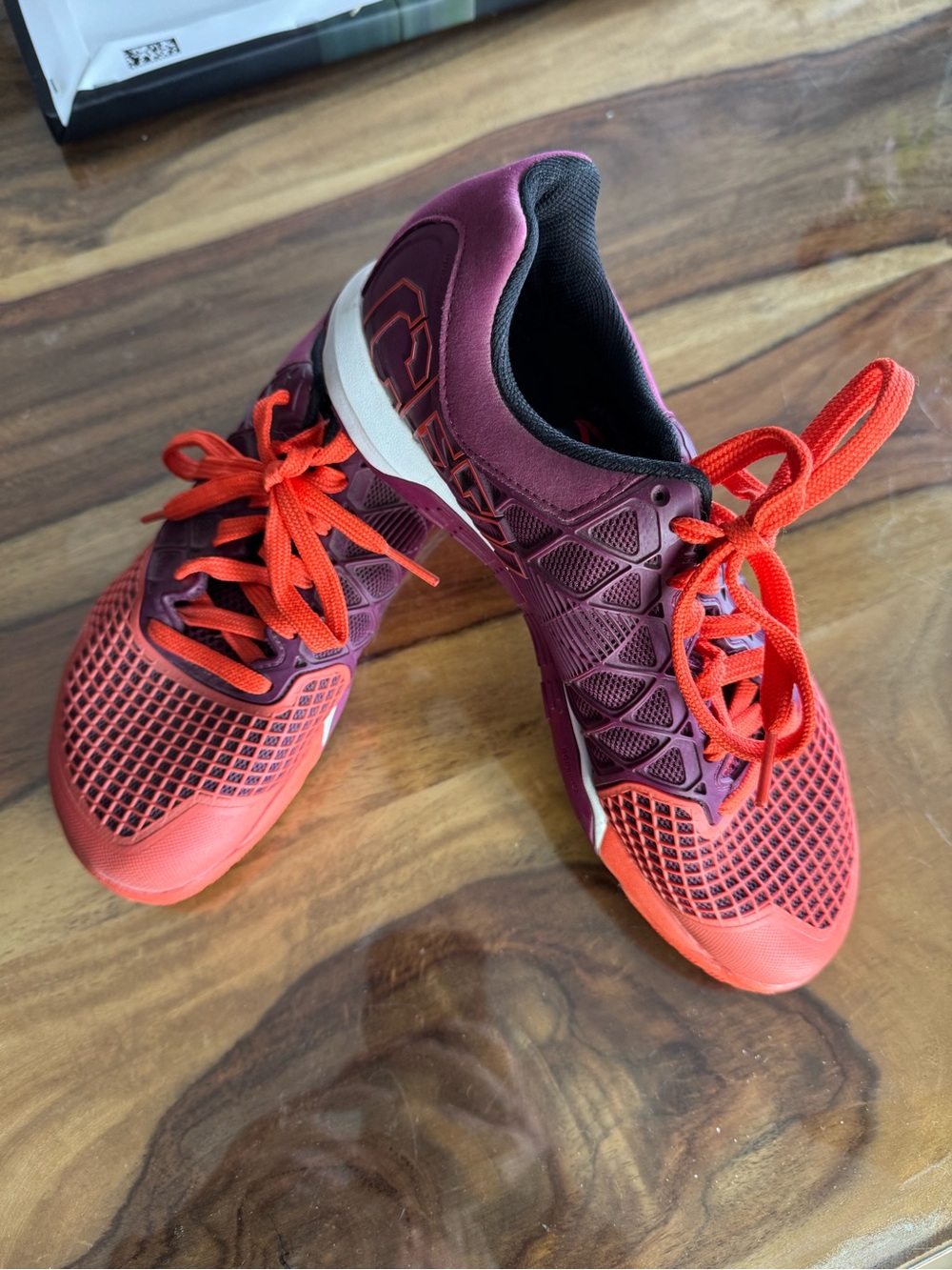 Reebok Women's Red and Plum Athletic Mesh Trainers